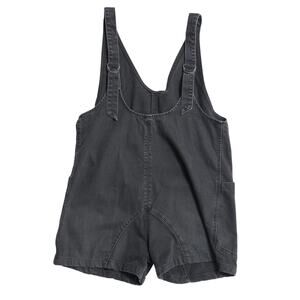 We The Free People High Roller Shortall Womens Small Black Denim Overalls Boho